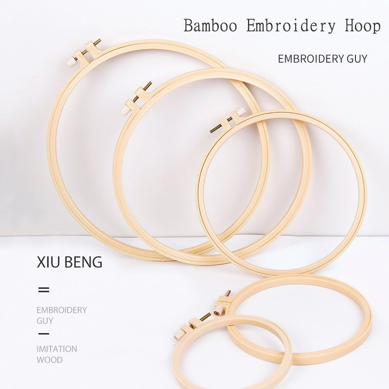 DIY Hand Embroidery Kit with Bamboo Embroidery Hoop and Circular Frame Tools