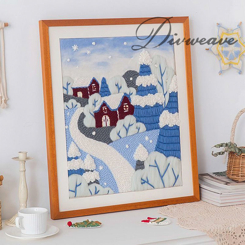 Christmas Punch Needle Embroidery DIY Kit Handmade Decoration Craft Set