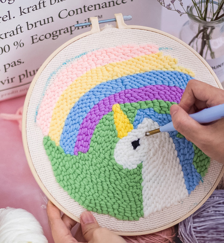 poking embroidery wool handmade embroidery DIY material package poking music set