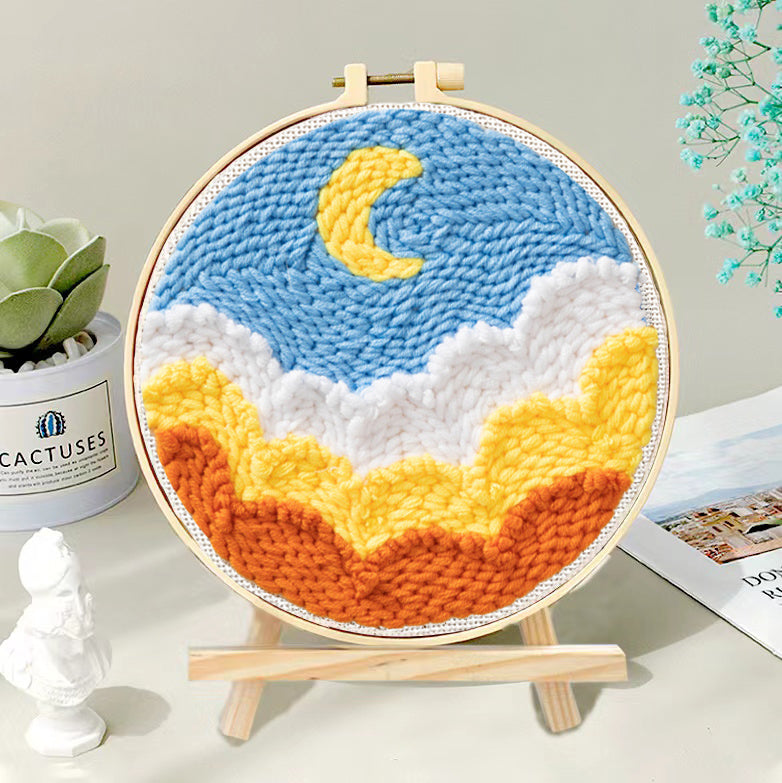 Poke Embroidery DIY Handmade Embroidery Materials Kit Needle Student Children's Class Activity Fun Wool Painting Decorative Painting