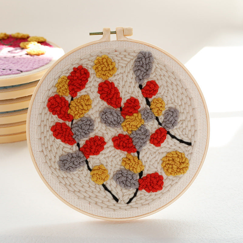 Plant-Style Punch Needle Embroidery Kit Handmade DIY Wool Embroidery Set