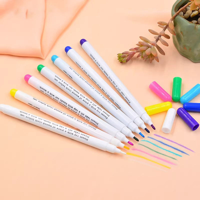 Water Erasable Marking Pens for Embroidery Sewing and Cross Stitch Fabric Color Disappearing