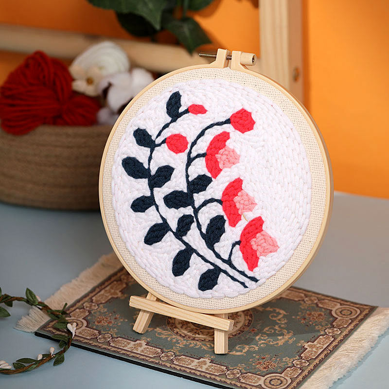 Plant-Style Punch Needle Embroidery Kit Handmade DIY Wool Embroidery Set