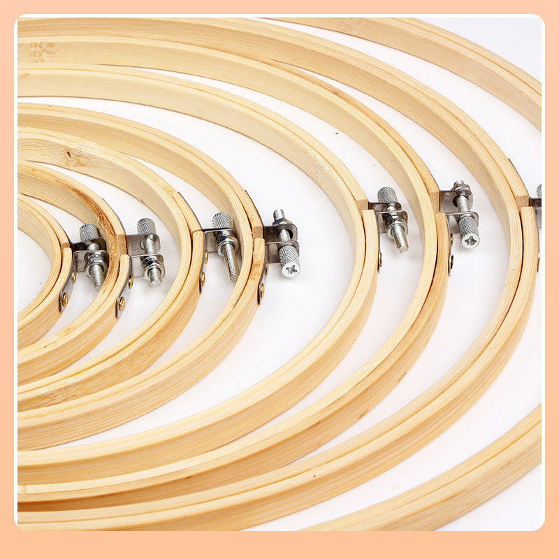 Adjustable Bamboo-Style Plastic Embroidery Hoop β DIY Cross Stitch Frame