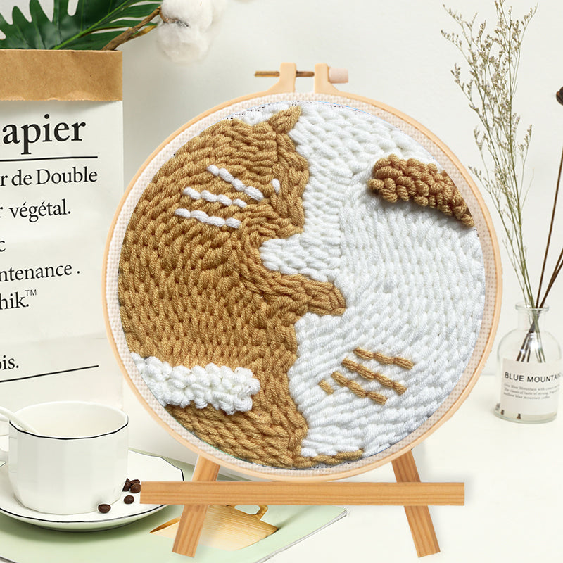 Poke Embroidery DIY Handmade Embroidery Materials Kit Needle Student Children's Class Activity Fun Wool Painting Decorative Painting