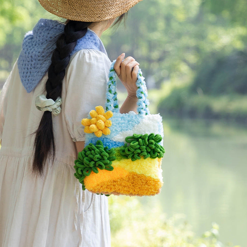 DIY Moss Bag Kit Fiber Art Shoulder Bag Craft for Beginners