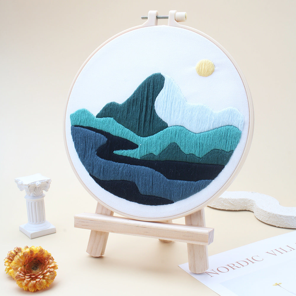 Splendid Mountains and Rivers Embroidery DIY Kit Handmade Needlework Set