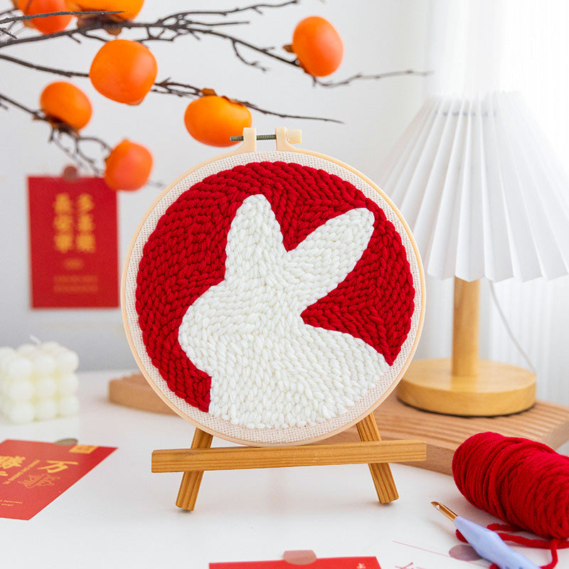 Handmade DIY Cute Stamp Embroidery Living Room Bedroom Hanging Ornaments Beginner Homemade Zero-Based Material Package