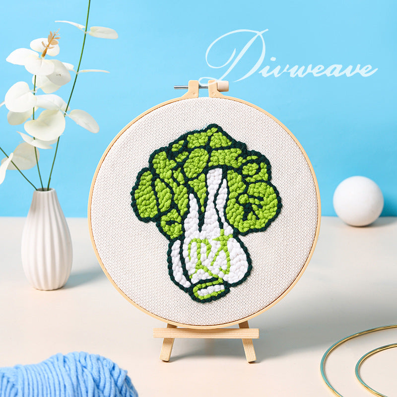 Yarn Punch Needle Embroidery Kit for Kids DIY Handmade Craft Set