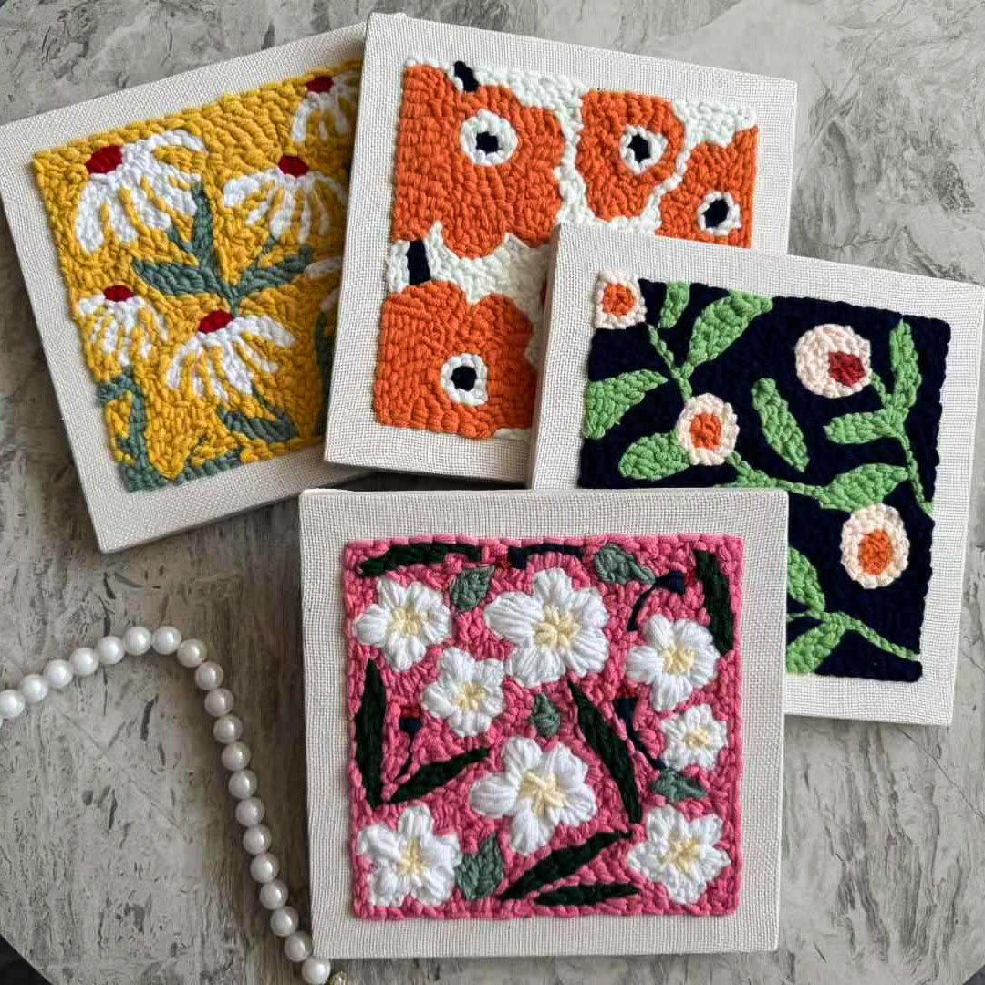 New Stamp Embroidery Kit DIY Handmade Material with Photo Frame Hanging Painting
