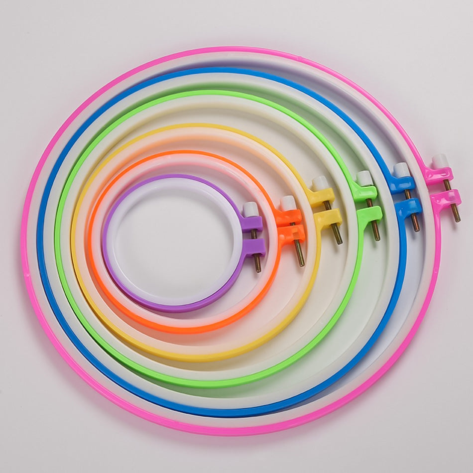 Bamboo-Style Plastic Embroidery Hoop – DIY Stitching Frame for Cross Stitch & Punch Needle