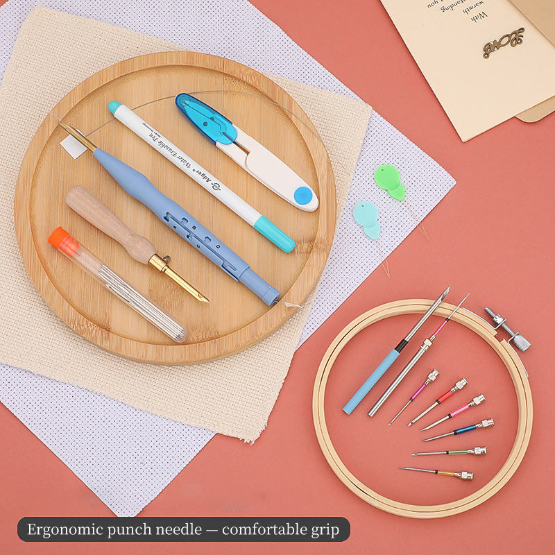 Basic Punch Needle Tool Set DIY Yarn Embroidery Rug Hooking Needle Kit