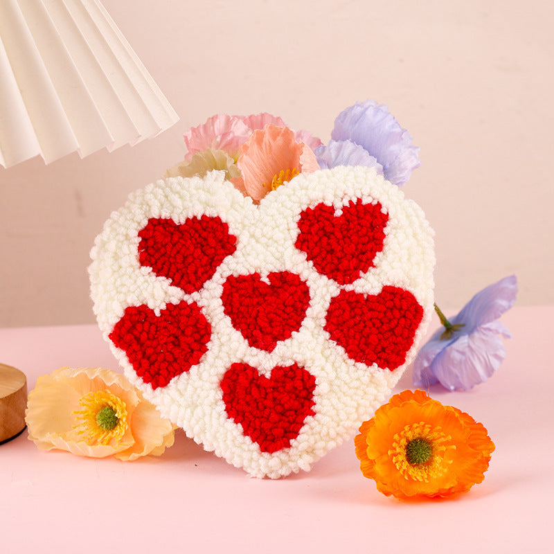 Wedding Punch Needle Coaster DIY Kit – Beginner Yarn Embroidery for Couples & Kids