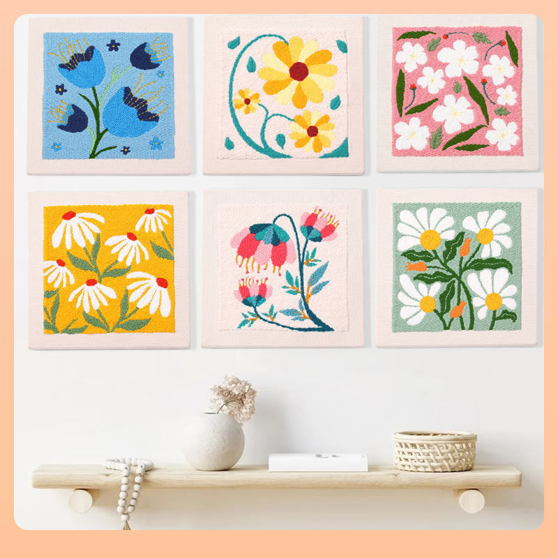 Stamp Embroidery Kit DIY Handmade Embroidery Material with Photo Frame Wall Hanging