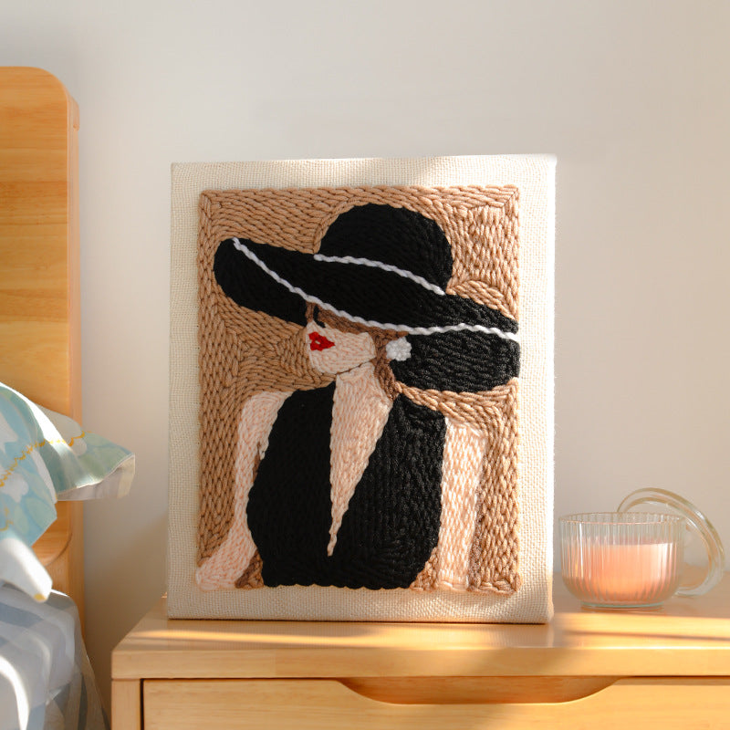 Punch Needle DIY Yarn Embroidery Kit Minimalist Style Wall Art and Table Decor