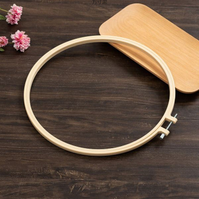 Adjustable Round Embroidery Hoop Tool with Bamboo-Style Plastic Frame
