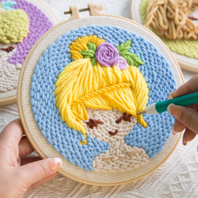DIY Punch Needle 3D European Style Crochet Kit Beginner Friendly Wall Hanging Craft