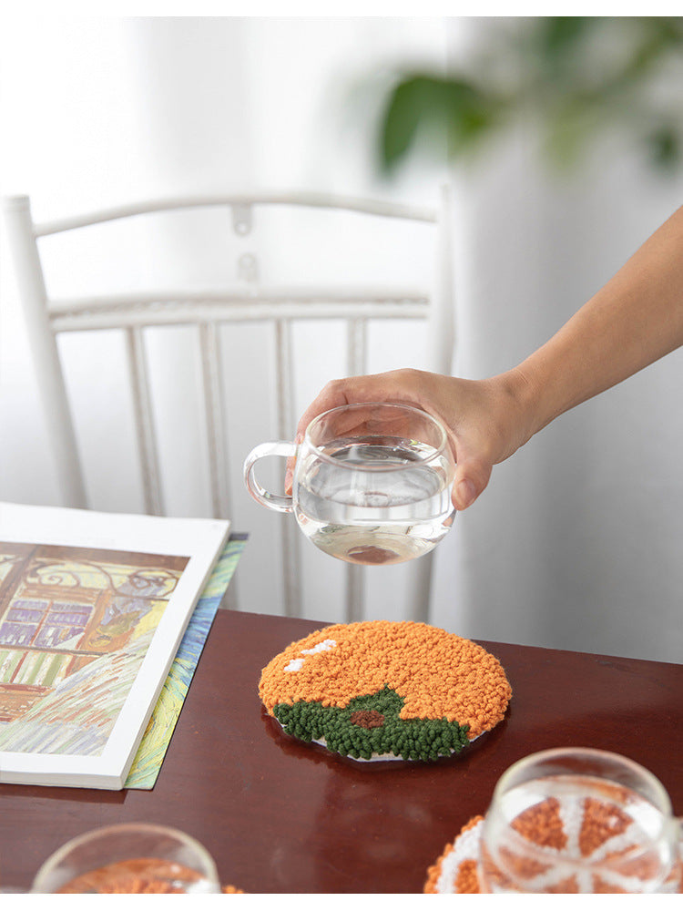 Fruit Punch Needle DIY Coaster Kit – Beginner Yarn Embroidery for Handmade Gifts