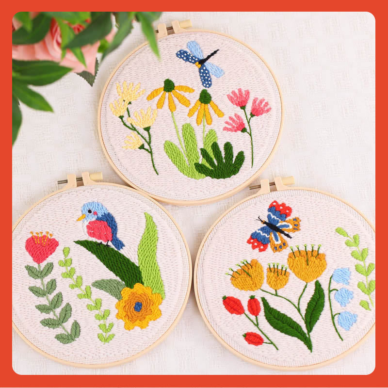 New handmade embroidery DIY stamp embroidery material package Punch Needle Rug punch needle