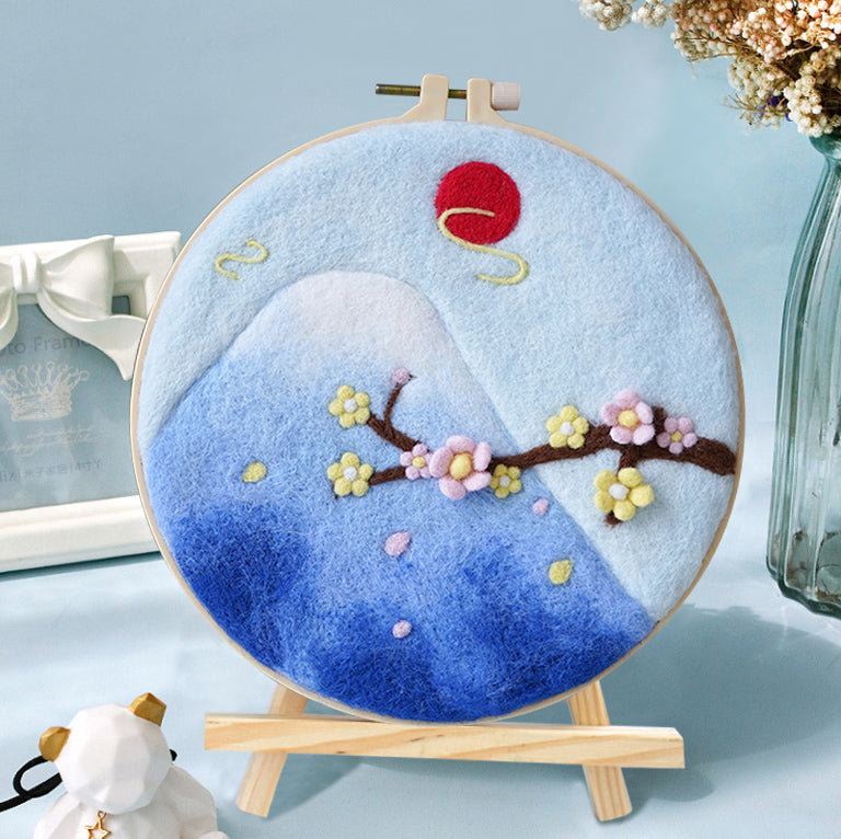 Punch Needle Wool Felting DIY Kit for Kids – Beginner Yarn Embroidery Wall Art