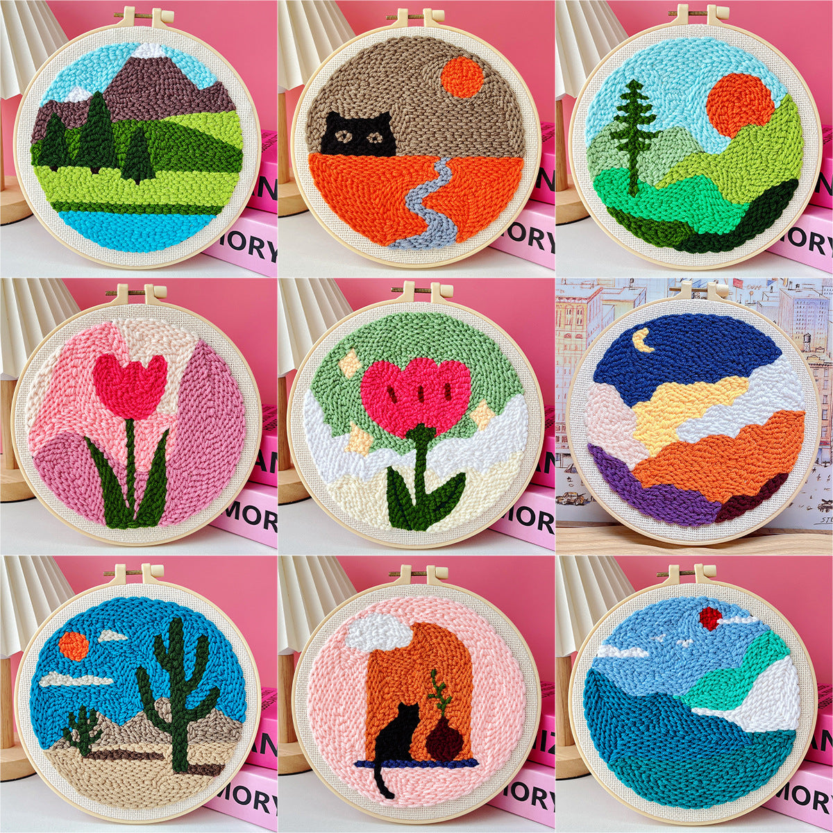 Punch Needle DIY Embroidery Kit for Kids – Beginner Yarn Craft Starter Set