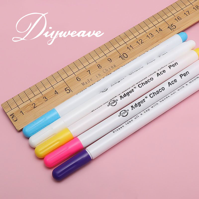 Water Erasable Fabric Marking Pens Color Disappearing Tailor Chalk Pens for Sewing and Dressmaking