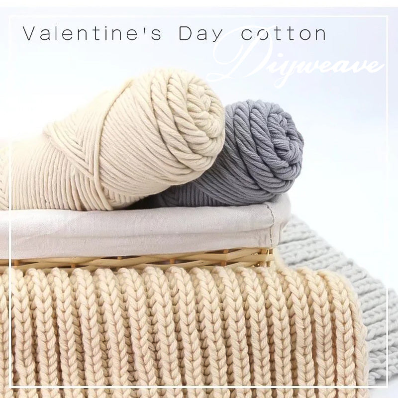 2 Skeins 8 Ply Milk Cotton Yarn Soft Knitting Thread for Punch Needle Tufting and DIY Crafts